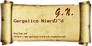 Gergelics Nimród névjegykártya